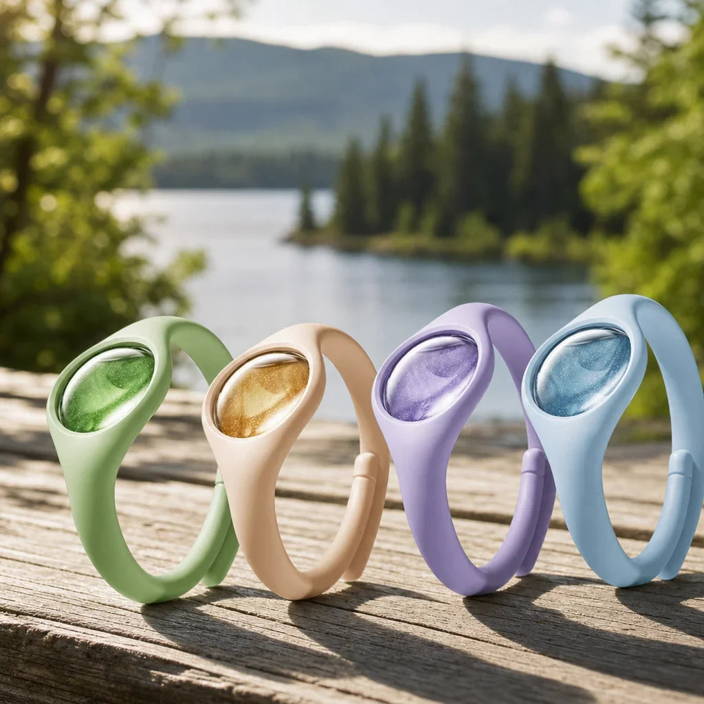 NoBuzz Anti-Mosquito Bracelet - 4 colors: Green, Beige, Purple, Blue - product photo